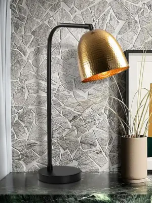 Cenově Výhodný Stolní lampa Tattoo 5031, zlatá starožitnost, kov, výška 52 cm
