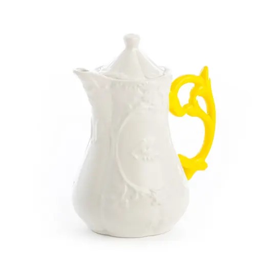 Autentický Konvice SELETTI I-Wares, bílá / žlutá, 1,2 litru, porcelán