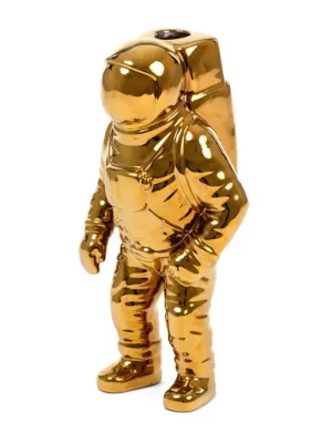 Pouze Dnes Váza SELETTI Cosmic Diner Starman, zlatá. V 28 cm, porcelán