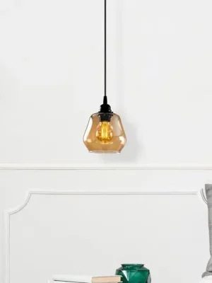 Cenový Hit Závěsné světlo Gold 030, sklo zlaté-transparentní Ø 15 cm 1-plamenné
