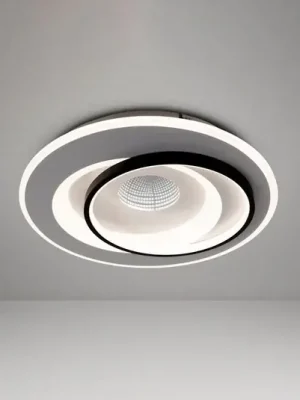 LED stropní svítidlo Malea. bílá/černá, kov, Ø 49 cm, CCT Levný