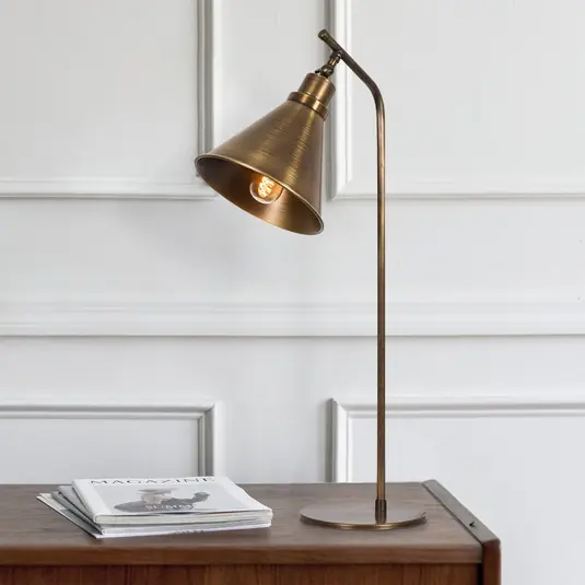 Oblíbený Stolní lampa Sivani MR-610, antická zlatá, kov, výška 50 cm
