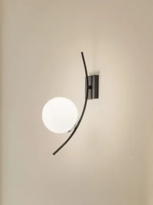 Akce Nástěnné světlo Hilal 3821, černé, opálové sklo, výška 44 cm