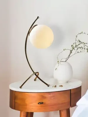 Nakupujte Hned Stolní lampa Yay 5012, hnědá, opálové sklo, výška 43 cm