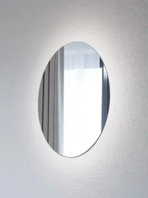 Sezónní Sleva LED zrcadlo Ring L, Ø 39 cm, sklo, teplá bílá