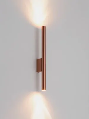 Nástěnné světlo Laser, měděná barva, kov, výška 40 cm, G9 Nejlepší Volba
