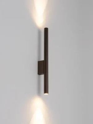 Cenový Hit Nástěnné světlo Laser, hnědé, kov, výška 40 cm, G9