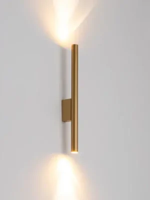 Zlevněný Nástěnné světlo Laser, zlatá, kov, výška 40 cm, G9