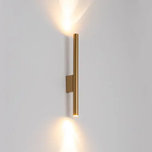 Zlevněný Nástěnné světlo Laser, zlatá, kov, výška 40 cm, G9