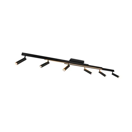 Omezená Nabídka Stropní bodové svítidlo Zeno LED, 6 bodů, matná černá barva, kov