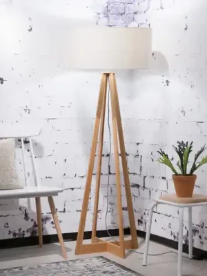 Výprodej GOOD & MOJO Stojací lampa Everest, světlé plátno, výška 158 cm