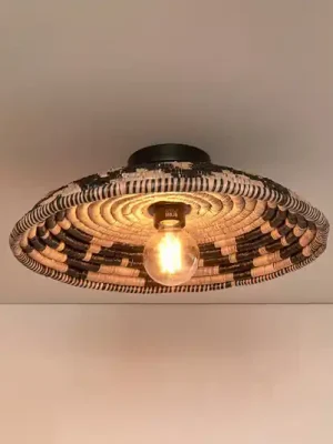 Akční Cena GOOD & MOJO Andros stropní svítidlo, černá/přírodní, Ø 45 cm
