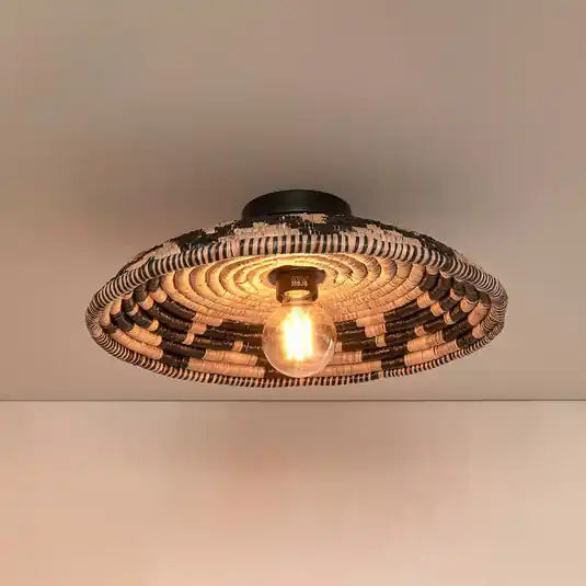 Akční Cena GOOD & MOJO Andros stropní svítidlo, černá/přírodní, Ø 45 cm