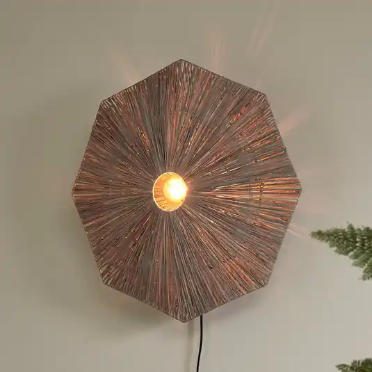 Akce Nástěnné svítidlo GOOD & MOJO Panama, tmavě šedá, Ø 65 cm, zástrčka