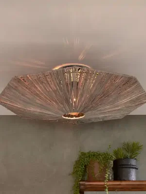 Tovární Cena GOOD & MOJO Stropní svítidlo Panama, tmavě šedé, Ø 65 cm, rafie