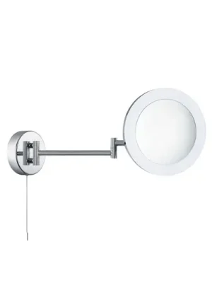 Zvětšovací zrcadlo LED, chromové/matné, IP44, Ø 20 cm Sezónní Sleva