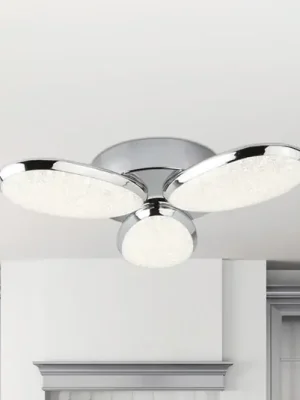 Nakupujte Hned Stropní svítidlo Lori LED, 3 světla, Ø 44 cm, chrom/matné, sklo
