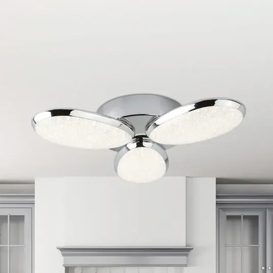 Nakupujte Hned Stropní svítidlo Lori LED, 3 světla, Ø 44 cm, chrom/matné, sklo