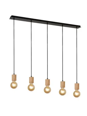 Závěsné svítidlo Spinny, paprsek, 115 cm, 5 světel, kaučukové dřevo, E27 Cenový Hit