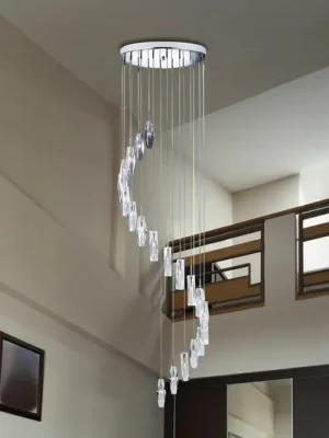 Odeslání Ihned Závěsné svítidlo Sculptured Ice, 9 světel, chrom/čiré sklo, G4