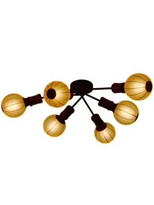 Pouze Dnes Stropní svítidlo Dance, 6 světel, černé, kov, E27, Ø 52 cm