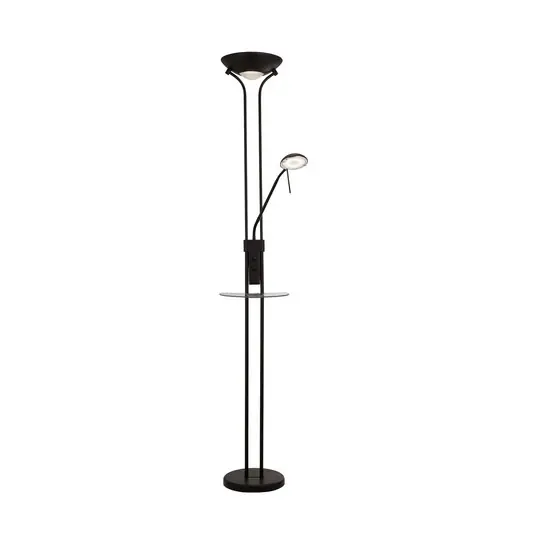 LED stojací lampa Mother & Child, černá, nakládací plocha, stmívatelná Finální Výprodej