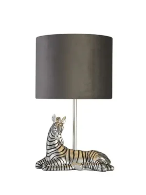 Omezená Nabídka Stolní lampa Zebra, černá/stříbrná, syntetická pryskyřice, 26 cm, E27