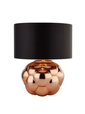 Stolní lampa Fizz, černá/měděná, sklo, výška 30 cm, E27 Poslední Šance