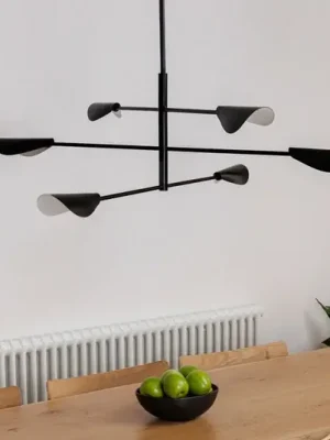 Závěsné svítidlo Liggera, černá barva, ocel, Ø 136,8 cm, 6 světel. Nejprodávanější