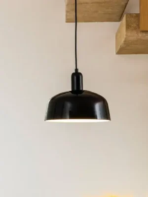 Poslední Šance Závěsná lampa Tatawin, černá, sklo, Ø 18,4 cm
