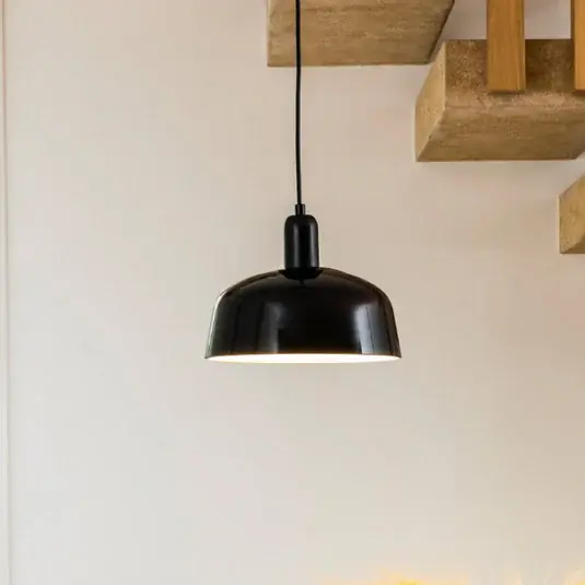 Poslední Šance Závěsná lampa Tatawin, černá, sklo, Ø 18,4 cm