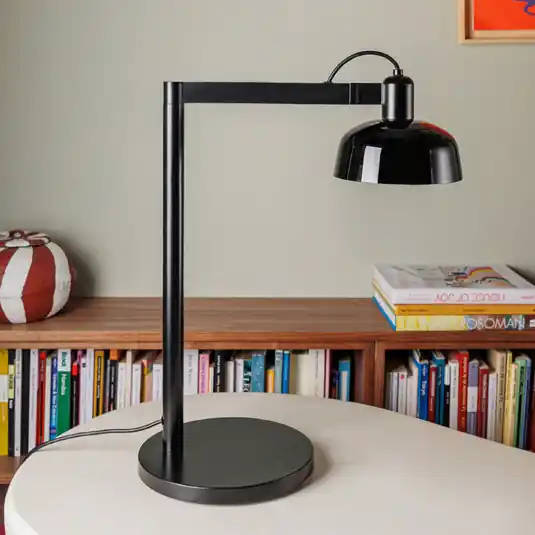 Poslední Šance Stolní lampa Tatawin, černá, ocel/sklo, výška 57,5 cm