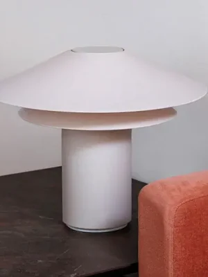 Stolní lampa Shan, béžová, pergamen/ocel, výška 48,5 cm Pouze Dnes