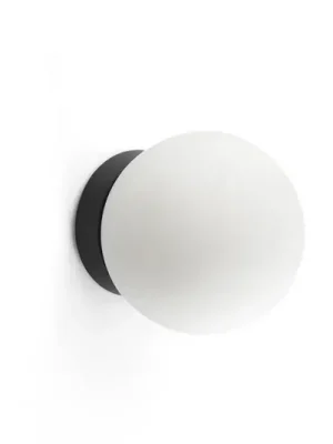 Dokud Zásoby Vydrží Ping LED nástěnné svítidlo, černá/opál, sklo, hliník, Ø 10 cm