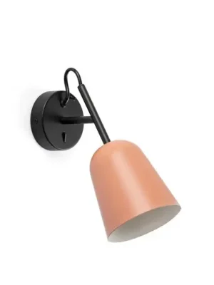 Nástěnné svítidlo Studio, růžová/černá, ocel, Ø 11 cm Sleva