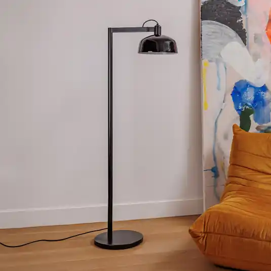 Akční Nabídka Stojací lampa Tatawin, černá, ocel/sklo, výška 148 cm