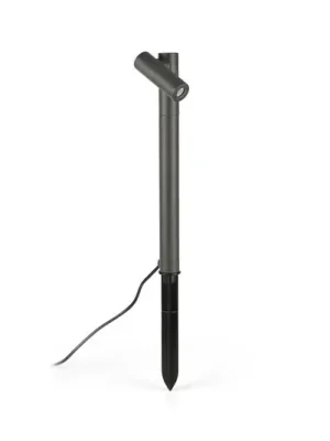 Špionážní LED lampa s bodcem na zem, tmavě šedá, hliník, výška 68,5 cm Nízká Cena