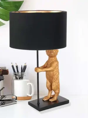 Animaux 7202ZW stolní lampa, kov, plátno, černá barva Nejlepší Volba
