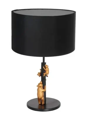 Finální Výprodej Animaux 7203ZW stolní lampa, kov, plátno, černá barva