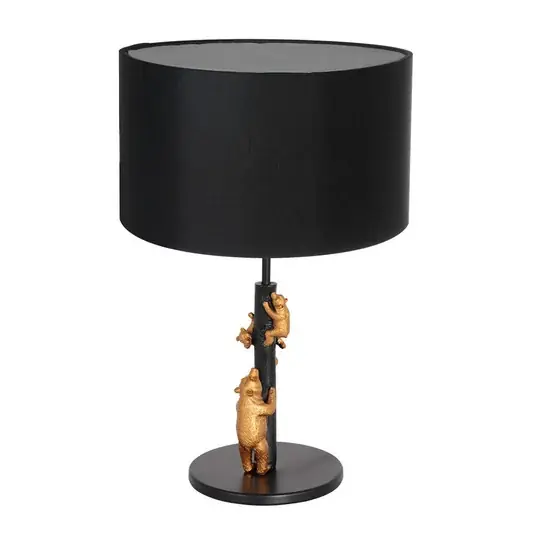 Finální Výprodej Animaux 7203ZW stolní lampa, kov, plátno, černá barva