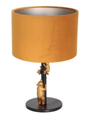 Animaux 8235ZW stolní lampa, kov, samet, černá, zlatá Zlevněný