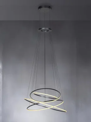 Nejlepší Cena Závěsné světlo LED PURE E-Flying Rings, mystic grey, Ø110cm, CCT