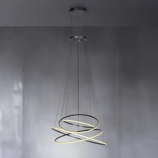 Nejlepší Cena Závěsné světlo LED PURE E-Flying Rings, mystic grey, Ø110cm, CCT