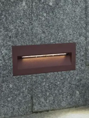 Omezená Nabídka Vestavné nástěnné svítidlo Lucande LED Loya, 23 x 8 cm, rezavé, IP54
