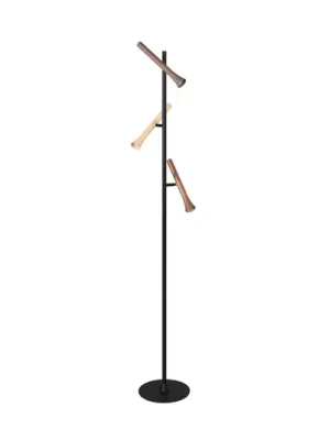 LED stojací lampa Fiato, 3 světla, matná černá, kov, stmívač Finální Výprodej