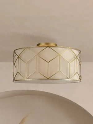 Omezená Nabídka Stropní svítidlo Maytoni Messina, Ø 43 cm, béžová barva, len
