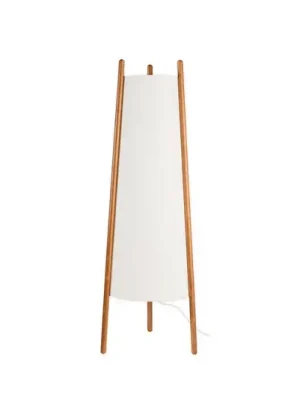 Rychlé Dodání LEDS-C4 Woody stojací lampa, E27, hnědá, béžová, dřevo, textil