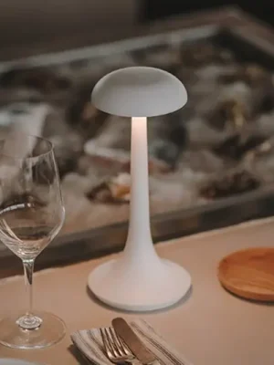 LEDS-C4 LED dobíjecí stolní lampa Portobello, bílá, stmívač, ABS Vysoce Kvalitní