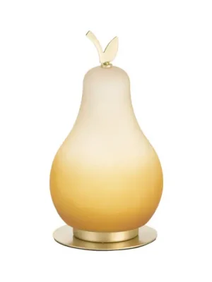 Nová Kolekce Stolní lampa Wilma LED, oranžová/mosaz, ve tvaru žárovky, stmívatelná