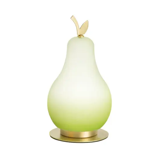 Stolní lampa Wilma LED, zelená/mosaz, ve tvaru žárovky, stmívatelná Horká Nabídka
